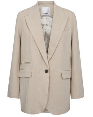 co'couture Blazer De Lino Sencillo 199-Bone, Mujer, Talla - Neutro