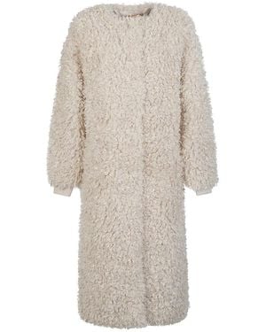 Jakke Arc Faux Fur Long Coat - Natur
