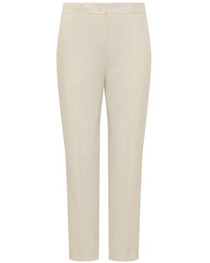 Semicouture Cropped Pants - Natural