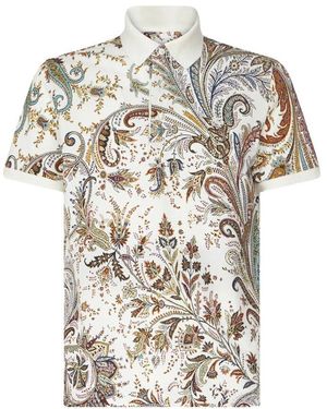 Etro Paisley print polo sweater - Weiß