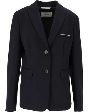 Peserico Jassen ,Blauw ,Katoen Enkelrijige Blazer