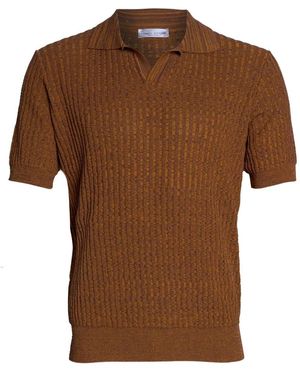 Roberto Collina Polo A Coste Mouliné - Braun
