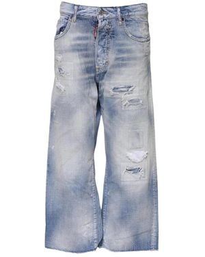 DSquared² Blauwe Wide Leg Denim Jeans