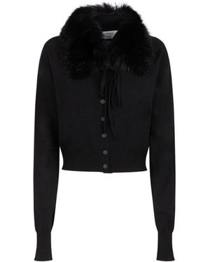 Sportmax Zwarte Afneembare Kraag Wollen Vest