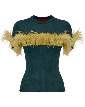La DoubleJ Truien & Vesten ,Groen ,Kasjmier High Kick Tee