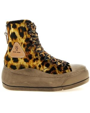 R13 Schoenen ,Geel ,Leer Extended Kurt High-Top Sneakers - Bruin