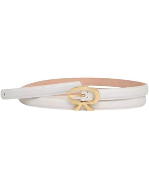 Gianvito Rossi Witte Leren Riem Met Gouden Gesp