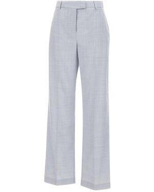 Eleventy Broeken ,Blauw ,Wol Geplooide Rechte Broek - Grijs