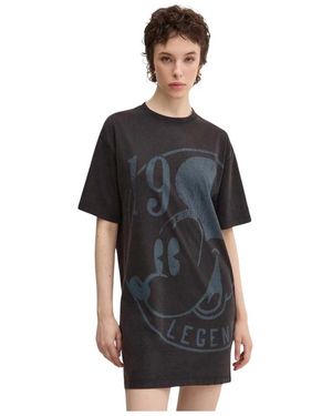 Desigual Kleedjes ,Grijs ,Katoen 19-Mickey X Disney Mini Jurk - Zwart