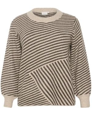Kaffe Round-Neck Knitwear - Brown