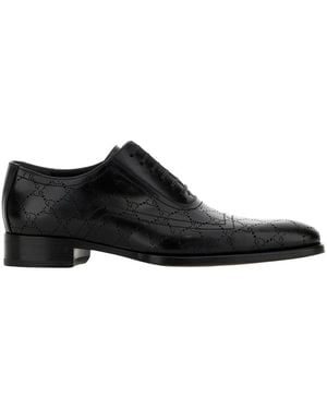 Gucci Lasered Gg Schnürschuh - Schwarz