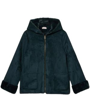 Oltre Parka Aus Weichem Stoff Mit Kapuze - Blau