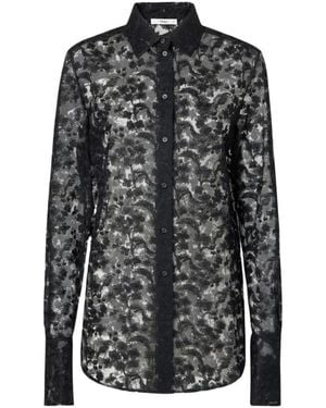 Fendi Peonia Spitzenhemd - Schwarz