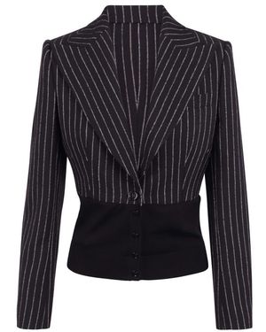 Dolce & Gabbana Jassen ,Zwart ,Wol Wollen Jas Met Gebreide Inzet - Blauw