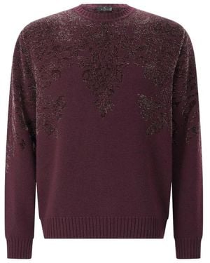 Etro Rundhals-Strickpullover - Lila