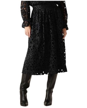 Dea Kudibal Rokken ,Zwart ,Katoen Elegante Kanten Midi-Rok