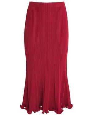 Self-Portrait Midi Skirts - Red