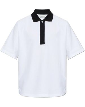 Lanvin Baumwoll-Piqué-Polohemd - Weiß