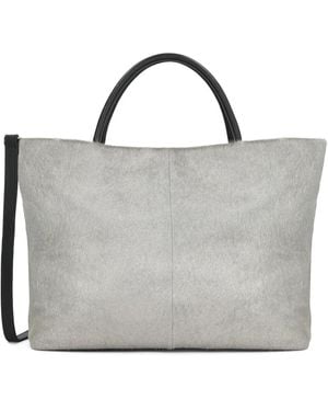 Kazar Silberne Henkeltasche Mit Schwarzen Ledergriffen - Mettallic