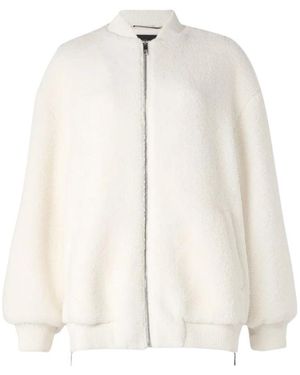 BOSS Bomberjack Van Fleece Met Losse Pasvorm - Wit