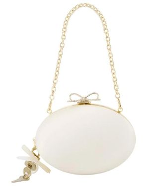 Self-Portrait Tassen ,Satijn Embellished Bow Clutch Bag - Wit