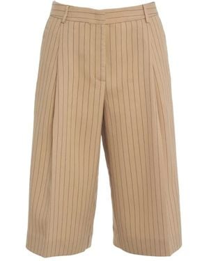 Kaos Korte Broeken ,Leer Pinstripe Bermuda Shorts - Naturel