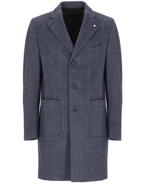 Lubiam Single-Breasted Coats - Azul