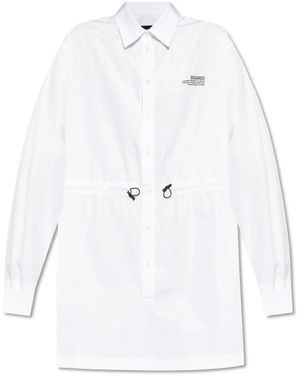 DSquared² Kleedjes ,Wit ,Katoen Katoenen Jurk Met Zakken