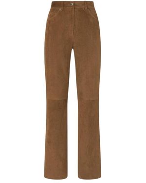 Halfboy Leather Trousers - Marrone