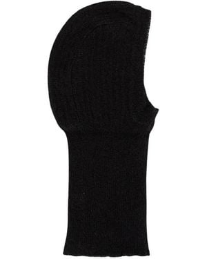 Ann Demeulemeester Rippstrickmütze - Schwarz