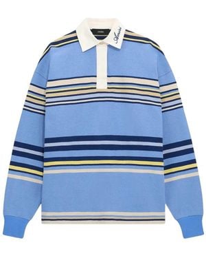 Amiri Tops ,Blauw ,Katoen Gestreefd Oversized Longsleeve Polo