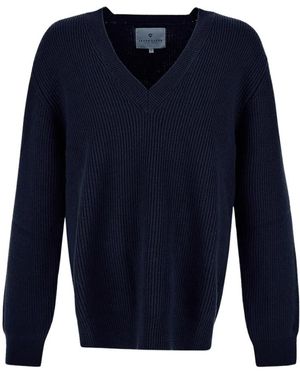 Seven Gauge V-Neck Knitwear - Azul