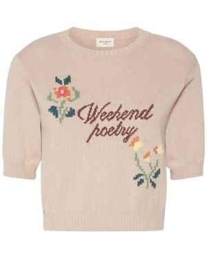 Weekend by Maxmara Truien & Vesten ,Katoen Ronde Hals Gebreid - Wit