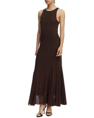 Guess Serafina Mesh Lange Jurk - Bruin
