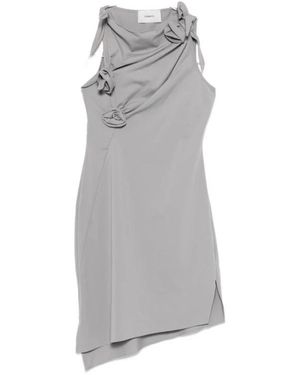 Coperni Bow Detail Cutout Asymmetric Dress - Grey