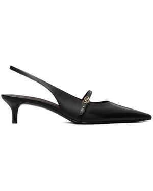Tory Burch Schoenen ,Zwart ,Leer Double T Gesp Pomp