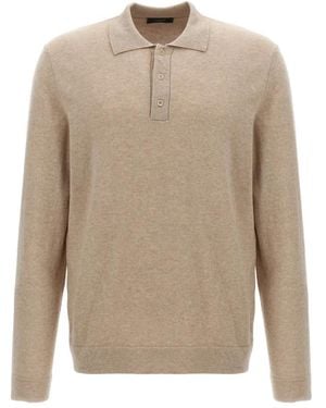 Zanone Cashmere Wollen Poloshirt - Naturel