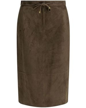 Max Mara Gazza Suede Pencil Skirt - Groen
