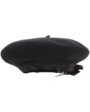 Patou Accessoires ,Zwart ,Wol Grosgrain Strik Beret