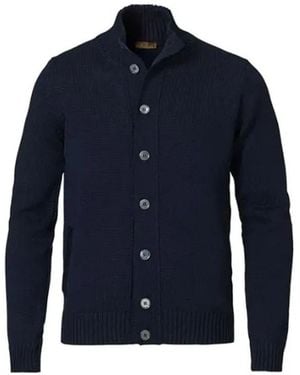 Stenströms Gestrickte, Strukturierte Merino-Woll-Strickjacke - Blau