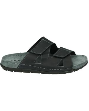 Rohde Blau Leder Herren Sandalen - Schwarz