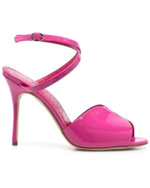 Manolo Blahnik Sandali rosa in vernice