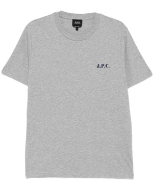 A.P.C. Carlos Stamp Logo T-Shirt - Grijs