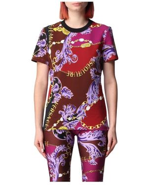 Versace Jeans Couture Barockes Kettenprint Tee - Rot