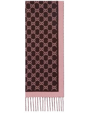 Gucci Gg Wollen Sjaal - Bruin
