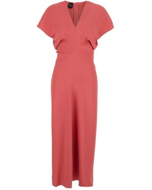 Plain Units Midi Dresses - Rosso