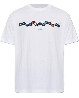 Paul Smith T-Shirt Met Print - Wit