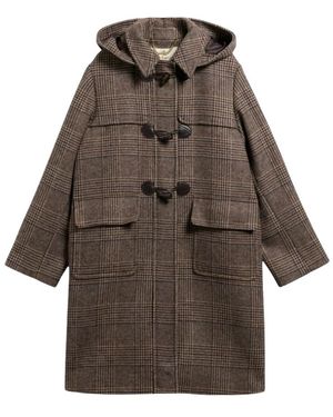Barbour Jassen ,Bruin ,Wol Melody Check Wool Duffle Coat