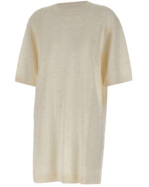 Loulou de Saison Armas Shell Knit T-Shirt Jurk - Naturel