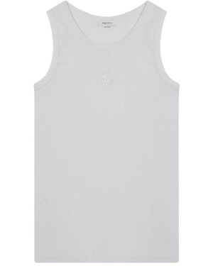 McQueen Tops ,Wit ,Katoen Tanktop Met Schedelborduurwerk